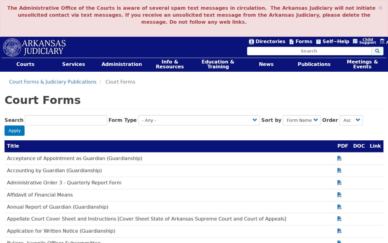 Franklin County arrest warrant and summons form listing