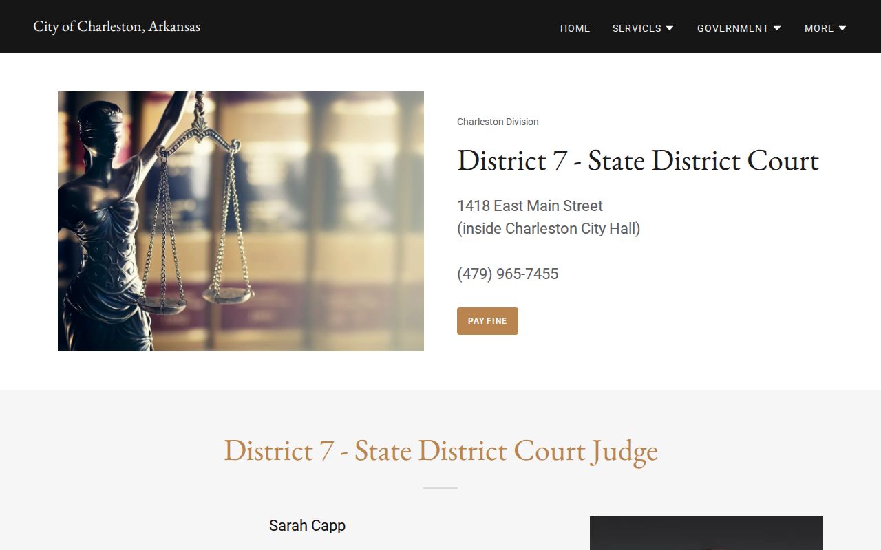 Charleston warrant records route to Franklin County District Court in City Hall